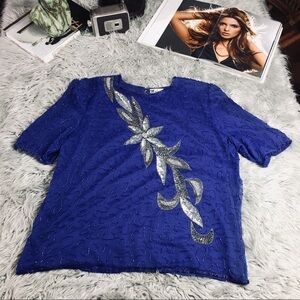 Milano 100% Silk Beaded Blouse